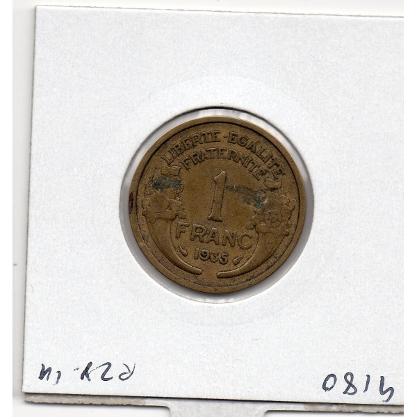 1 franc Morlon 1935 TTB, France pièce de monnaie