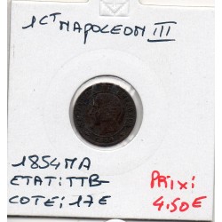 1 centime Napoléon III tête nue 1854 MA Marseille TTB, France pièce de monnaie