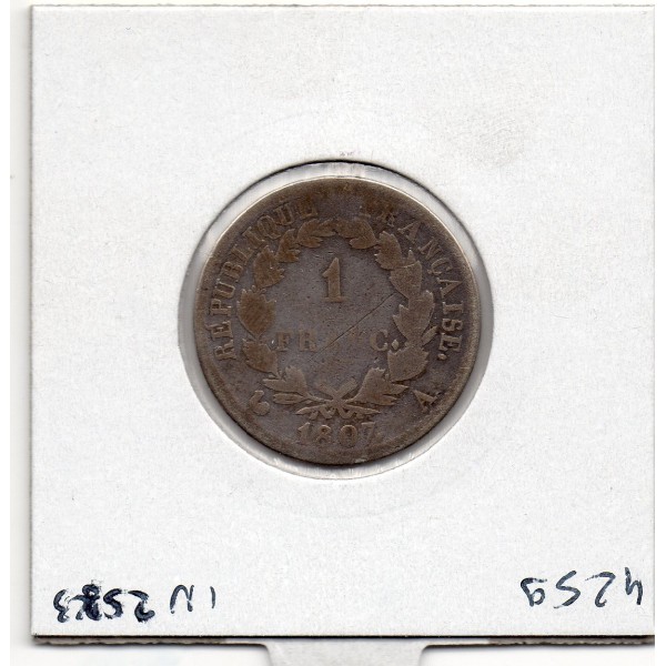 1 Franc Napoléon 1er 1807 A Paris B, France pièce de monnaie