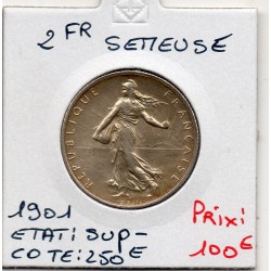 2 Francs Semeuse Argent 1901 Sup-, France pièce de monnaie