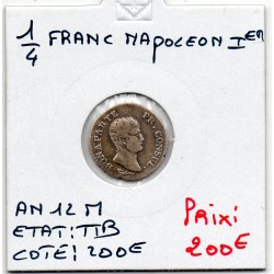 1/4 Franc Napoléon 1er An 12 M Toulouse TTB, France pièce de monnaie