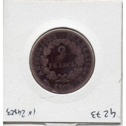 2 Francs Napoléon 1er 1808 B Rouen B+, France pièce de monnaie