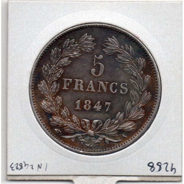 5 francs Louis Philippe 1847 A Paris Sup, France pièce de monnaie