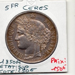 5 francs Cérès 1850 A Paris Sup, France pièce de monnaie