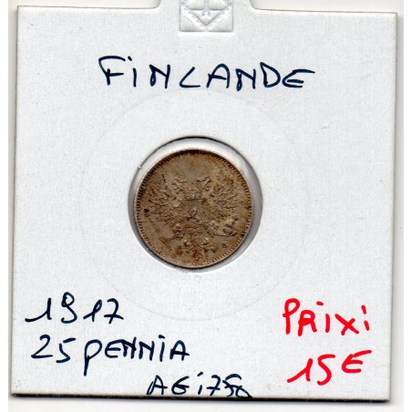 Finlande 25 pennia 1917 Spl, KM 19 pièce de monnaie