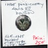 Indes Française, Pondichéry Louis XV Doudou 1715-1775 TTB, Lec 20 pièce de monnaie
