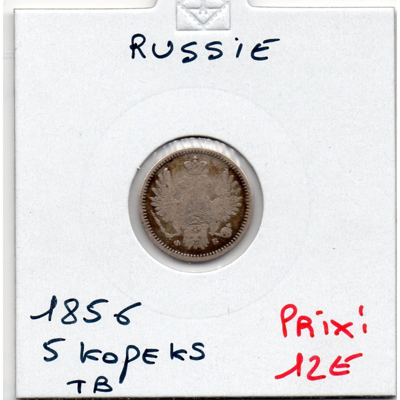 Russie 5 Kopecks 1856 TB, KM C163 pièce de monnaie