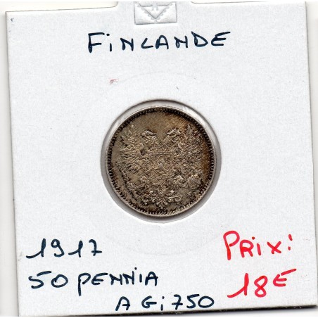 Finlande 50 pennia 1917 Sup, KM 20 pièce de monnaie