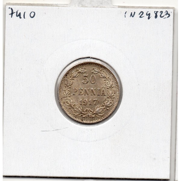 Finlande 50 pennia 1917 Spl, KM 2.2 pièce de monnaie