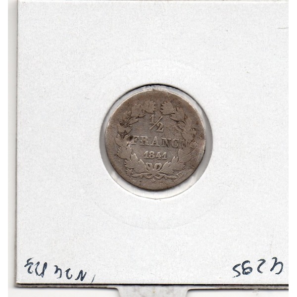 1/2 Franc Louis Philippe 1841 BB Strasbourg B-, France pièce de monnaie