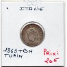 Italie 50 centesimi 1863 T BN Turin TB+,  KM 4a.2 pièce de monnaie