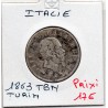Italie 2 Lire 1863 T BN Turin TB, KM 12 pièce de monnaie
