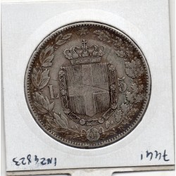 Italie 5 Lire 1879 R TTB rayée,  KM 20 pièce de monnaie