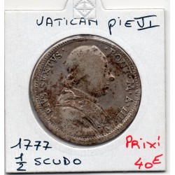 Vatican Pie Vi mezzo Scudo 1777 TB-, KM 1213 pièce de monnaie