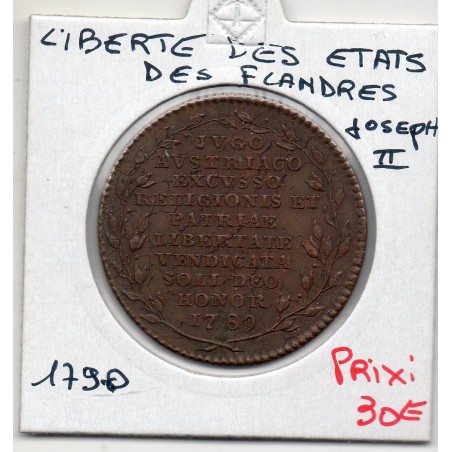 Jeton Joseph II, liberté des états de Flandres 1790