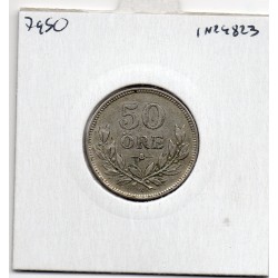 Suède 50 Ore 1914 TTB+, KM 788 pièce de monnaie