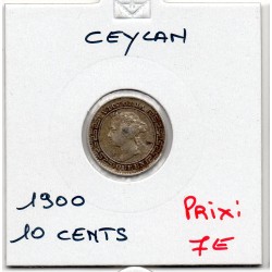 Ceylan 10 cents 1900 TTB, KM 94 pièce de monnaie