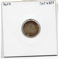 Ceylan 10 cents 1900 TTB, KM 94 pièce de monnaie