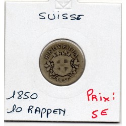 Suisse 10 rappen 1850 B+, KM 6 pièce de monnaie