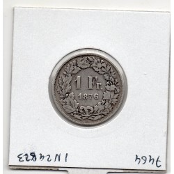 Suisse 1 franc 1876 B+, KM 24 pièce de monnaie