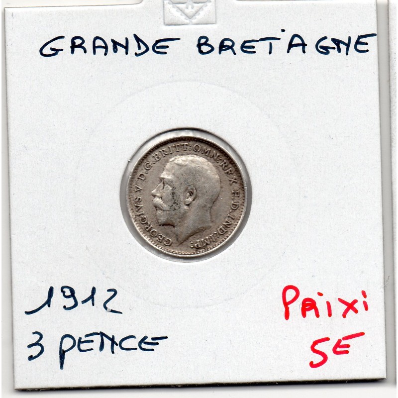 Grande Bretagne 3 pence 1912 TTB, KM 813 pièce de monnaie