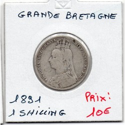 Grande Bretagne 1 shilling 1891 TB-, KM 774 pièce de monnaie