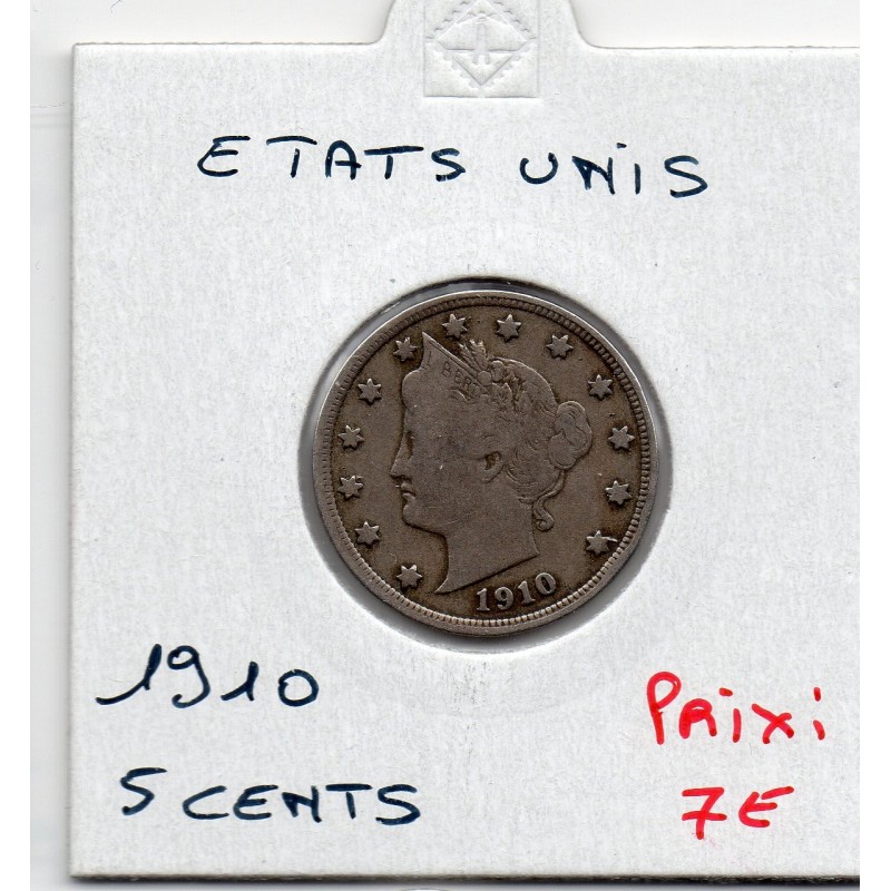 Etats Unis 5 cents 1910 TB, KM 112 pièce de monnaie