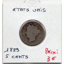 Etats Unis 5 cents 1889 AB, KM 112 pièce de monnaie