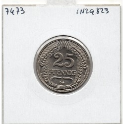 Allemagne 25 pfennig 1909 G Karlsruhe, Sup KM 18 pièce de monnaie