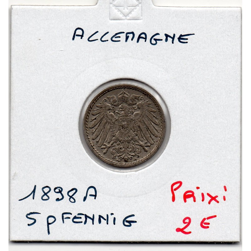 Allemagne 5 pfennig 1898 A Sup KM 11 pièce de monnaie