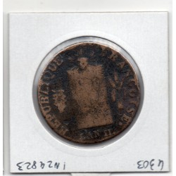 2 sols aux balances 1793 AA Metz B+, France pièce de monnaie