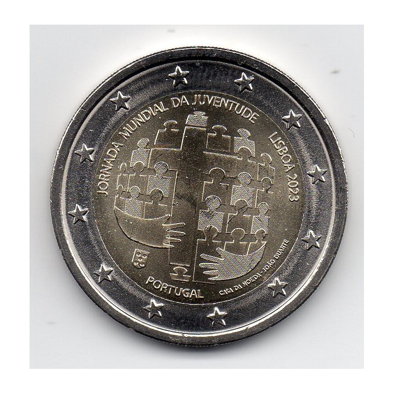 2 euro commémorative Portugal 2023 Journée de la jeunesse jmj Lisbonne piece de monnaie €