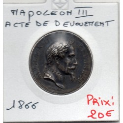 Medaille Napoléon III Acte de dévouement 1866 Argent