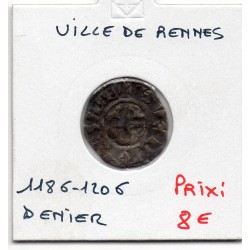 Bretagne, anonyme, Ville de Rennes (1186-1206) Denier