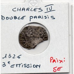 Double Parisis Charles IV (1326) pièce de monnaie royale