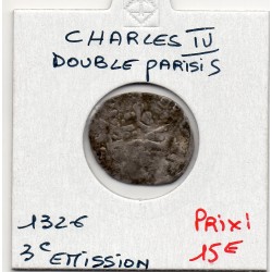 Double Parisis Charles IV (1326) pièce de monnaie royale