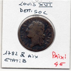 Demi Sol 1782 &  Aix Louis XVI B pièce de monnaie royale