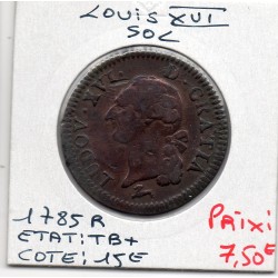 Sol 1791 A Paris 2eme semestre Leopard TTB+ Louis XVI pièce de monnaie royale