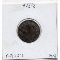 Double Tounois 1638 H La rochelle TB Louis XIII pièce de monnaie royale