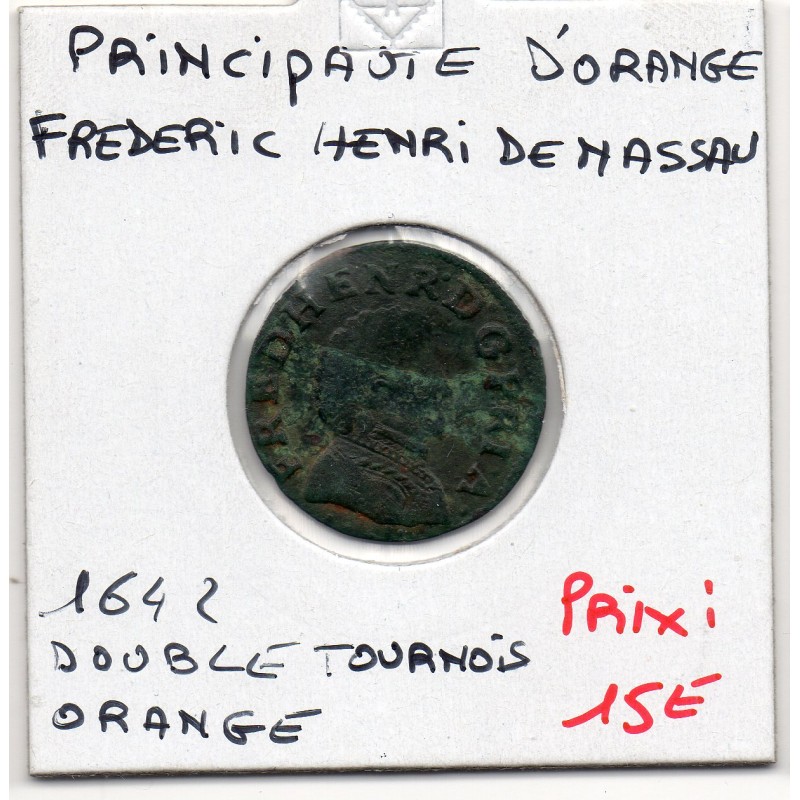 Principauté D'Orange, Frederic Henri de Nassau (1642) Double tournois
