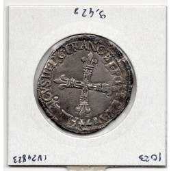 1/4 ou quart d'Ecu Croix de Face Nantes Henri III  (1587 T) pièce de monnaie royale