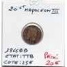 20 centimes Napoléon III tête laurée 1866 BB Strasbourg TB, France pièce de monnaie