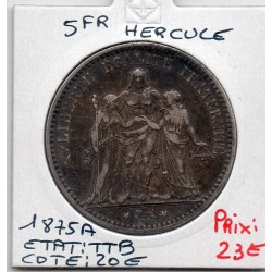 5 francs Hercule 1875 A Paris TTB, France pièce de monnaie