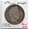 5 francs Louis Philippe 1834 W Lille B, France pièce de monnaie