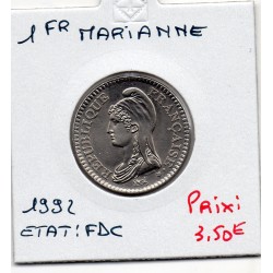 1 franc Marianne 1992 FDC, France pièce de monnaie