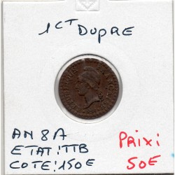 1 centime Dupré An 8 A paris TTB, France pièce de monnaie
