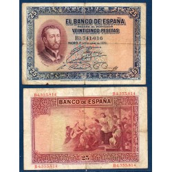 Espagne Pick N°71a, TB Billet de banque de 25 pesetas 1926