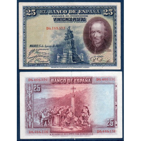 Espagne Pick N°74b, TTB Billet de banque de 25 pesetas 1928