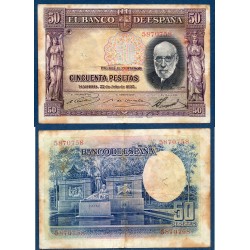 Espagne Pick N°88, B Billet de banque de 50 pesetas 1935