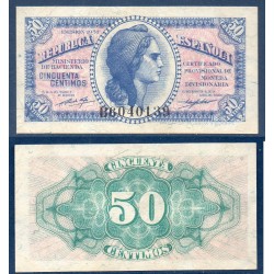 Espagne Pick N°93, Spl Billet de banque de 50 centimos 1937